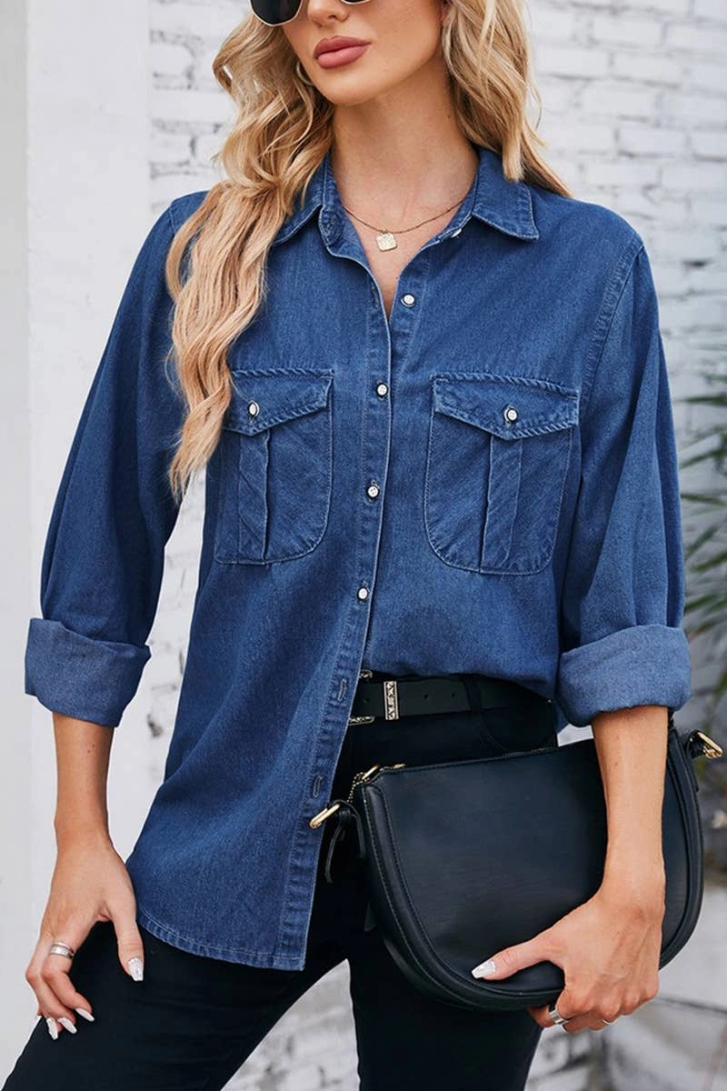 2024 SPRING NEW DENIM SHIRT TOPS_CWTSTL1063 SheerLayering