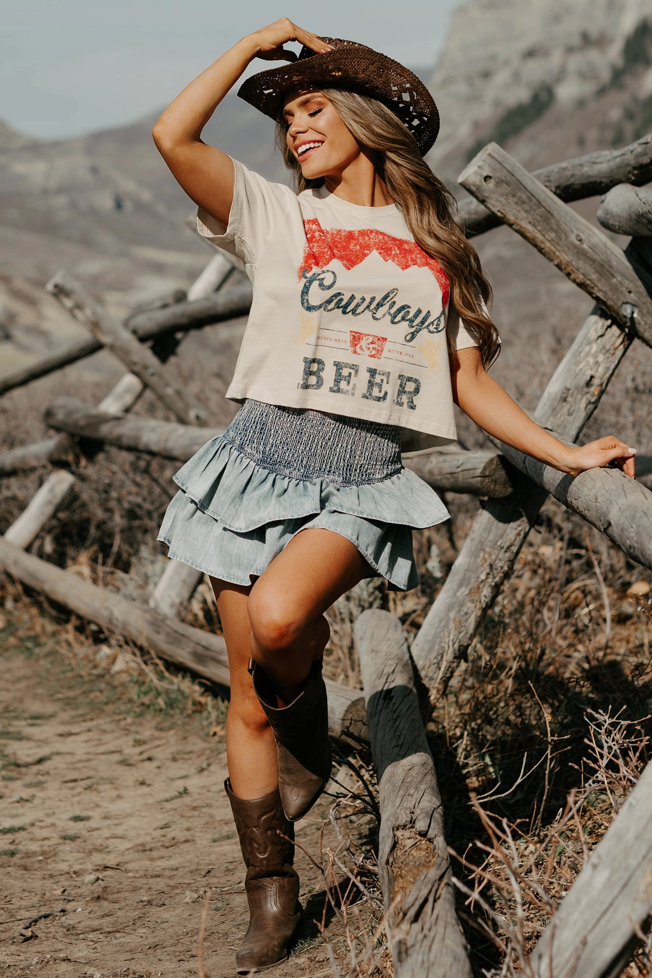 MinimalistCut "Cowboys & Beer" Graphic Tee (Bone)