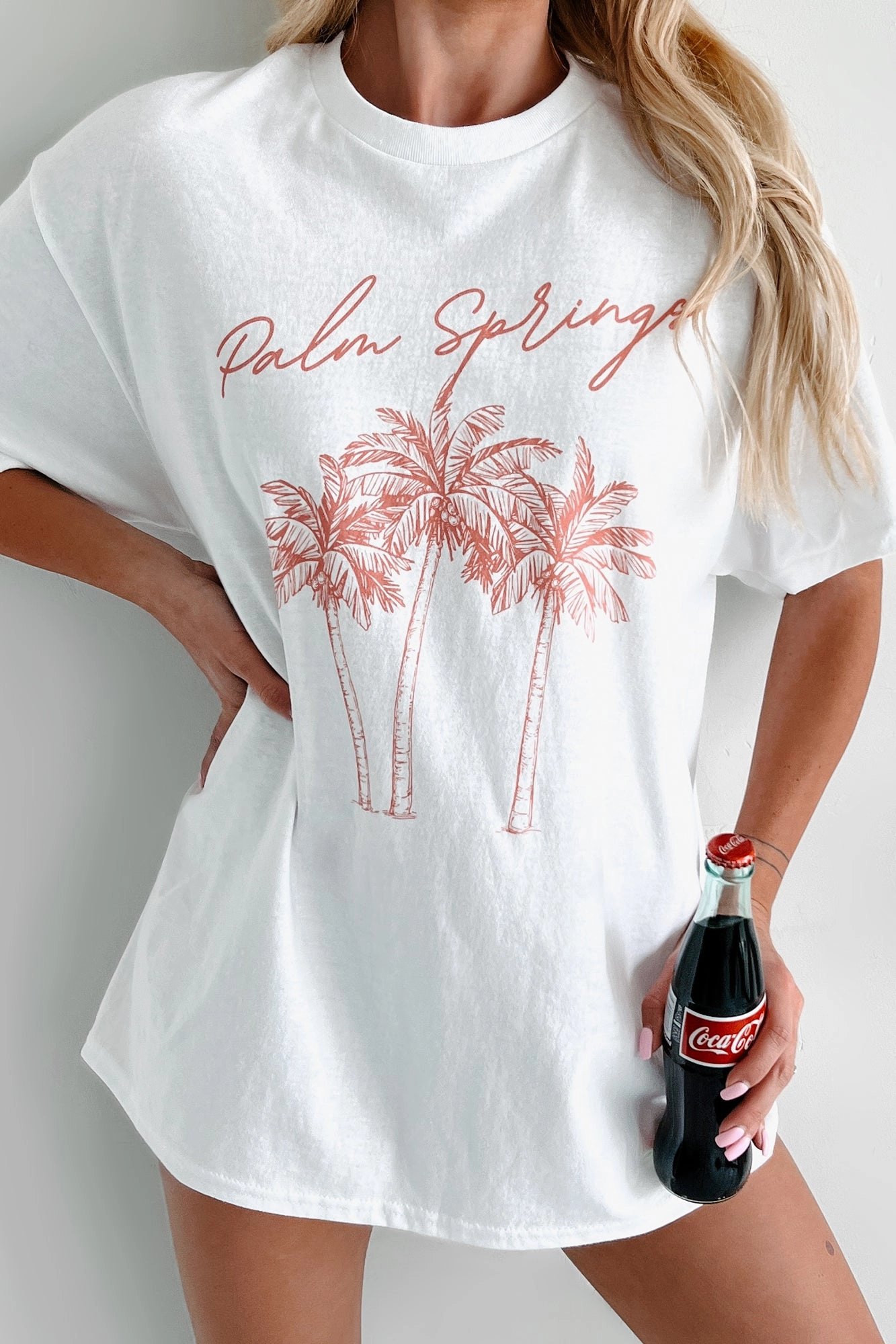 OdorControl Technology Double Stitched Seams "Palm Springs" Graphic T-Shirt (White)