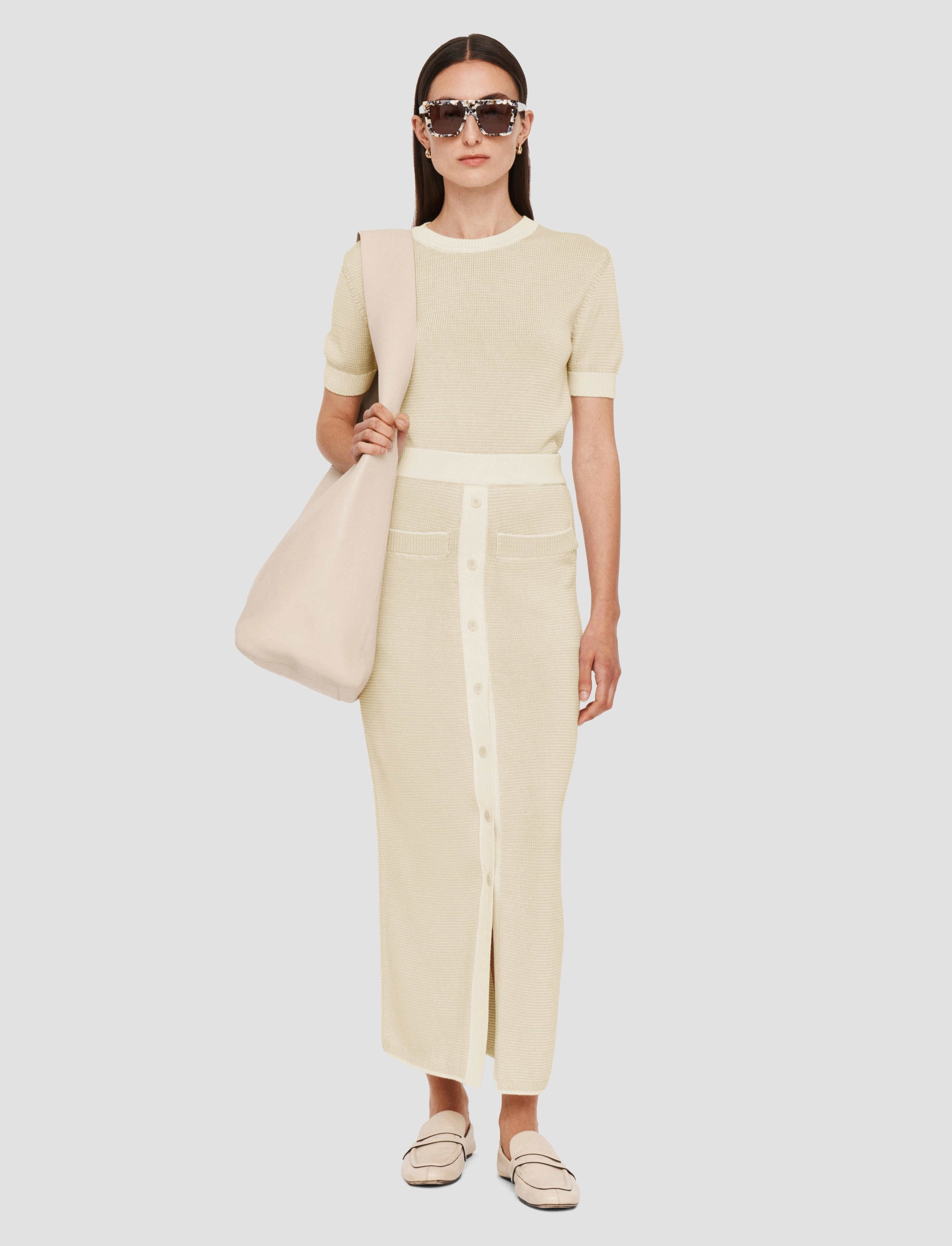 Micro Stripe Knit Skirt Sporty Casual