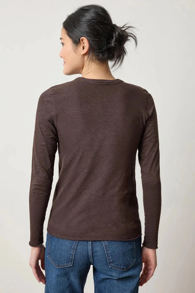 Long Sleeve Bias Crewneck Espresso Airflow Ventilation Zones