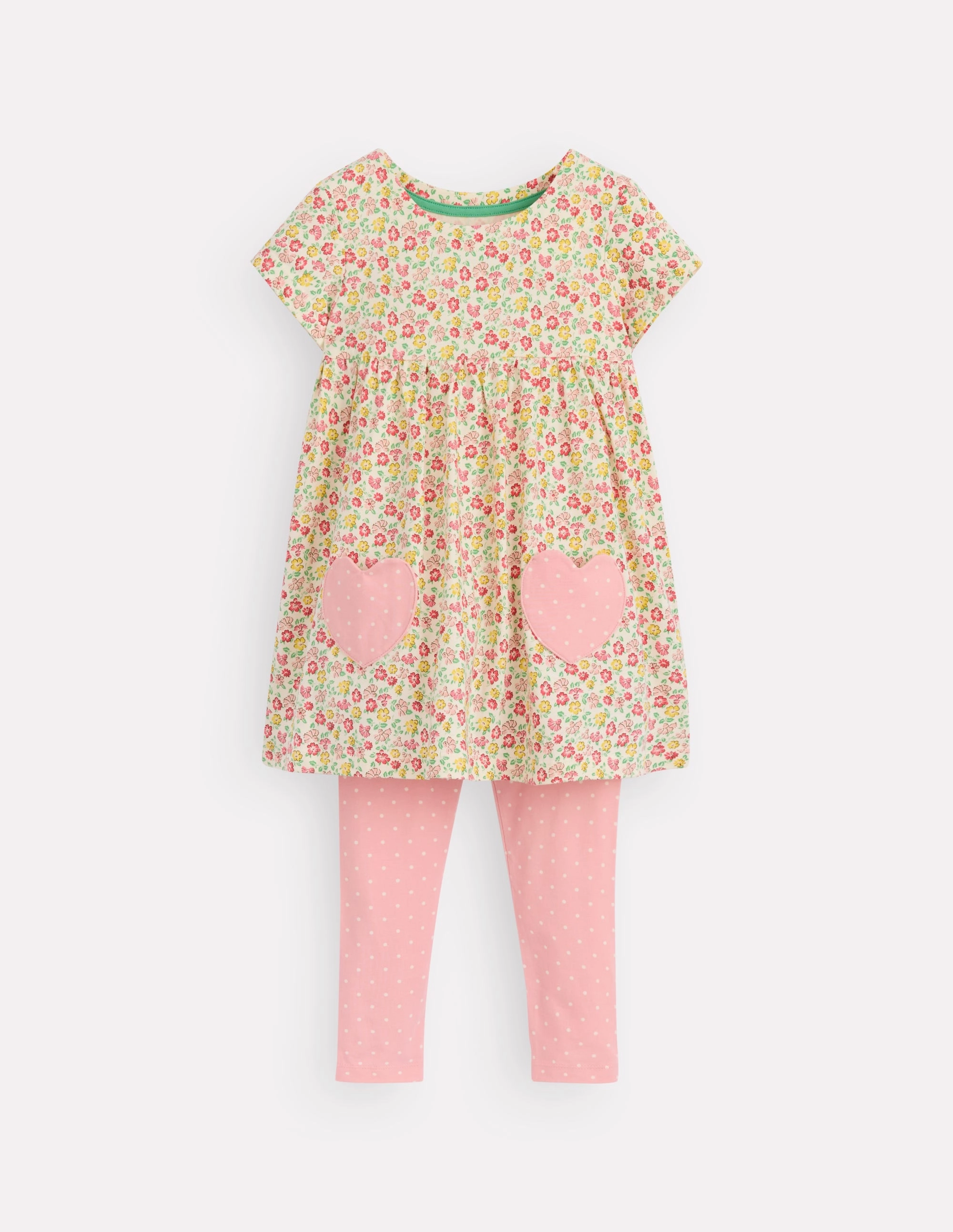 ReinforcedEdges Short-sleeved print tunic set-Multi Summer Flowerbed