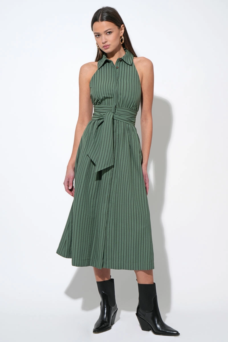 Chic Appeal ROSA FLUTTER HALTER COLLARED DRESS