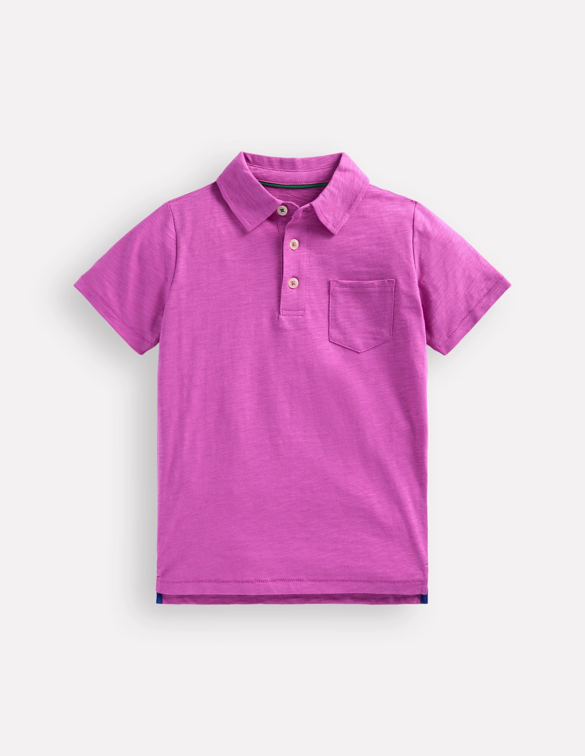 Slub Polo Shirt-Foxglove Purple Mesh Lining