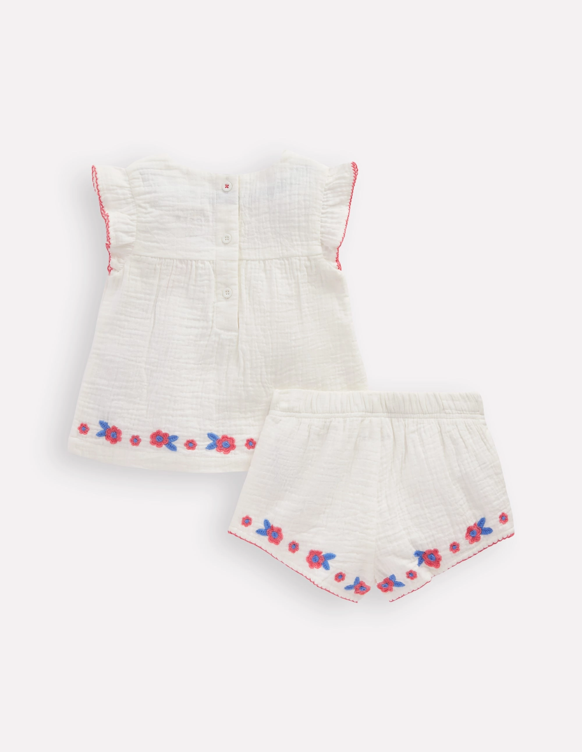 Shopping Chic Embroidered Woven Play Set-White Embroidered