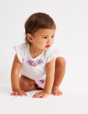 Picnic Vivid Embroidered Woven Play Set-White Embroidered