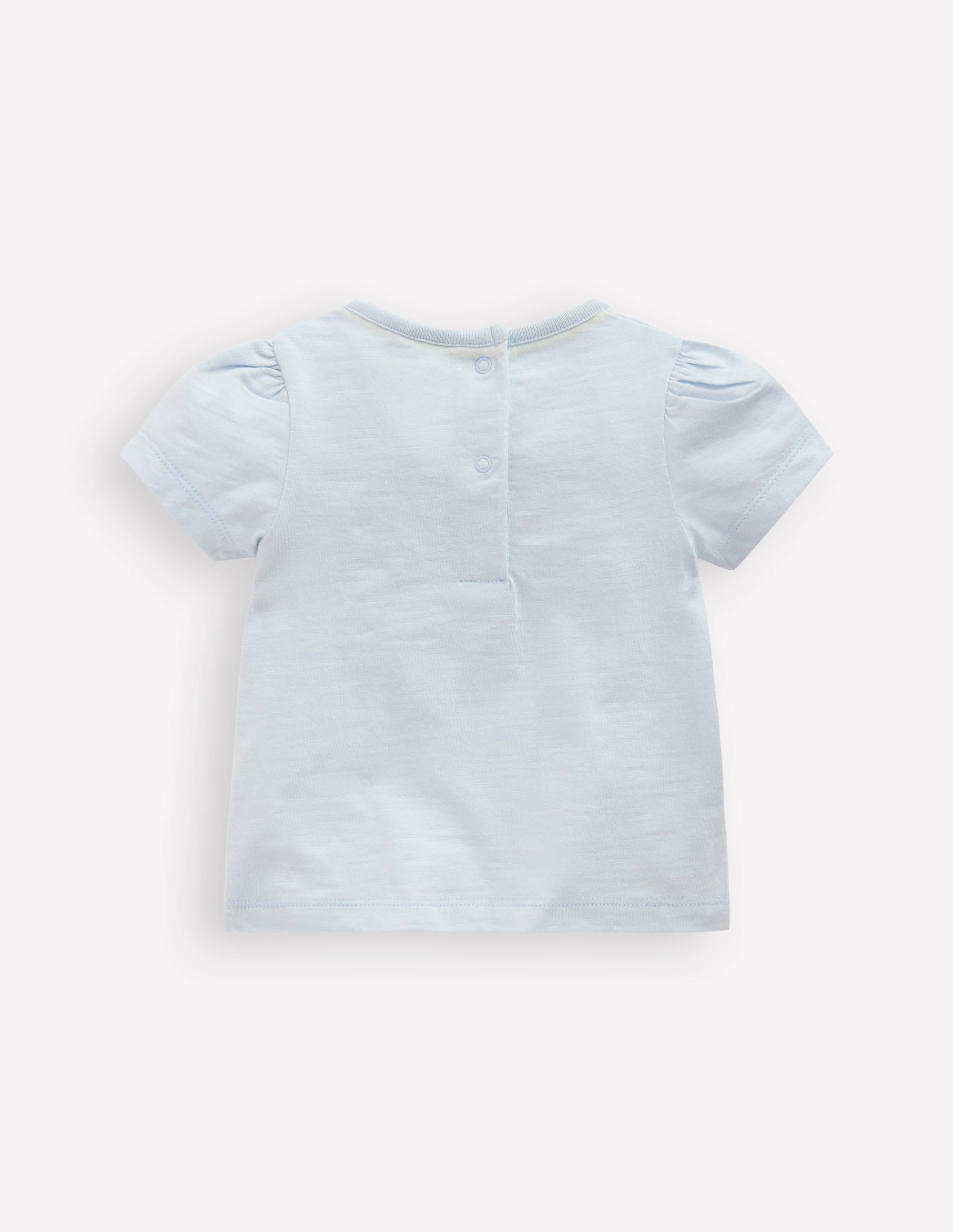 Girls Puff Sleeve Logo T-Shirt-Cloud Blue Dalmation Unicycle ButterSoft Handfeel