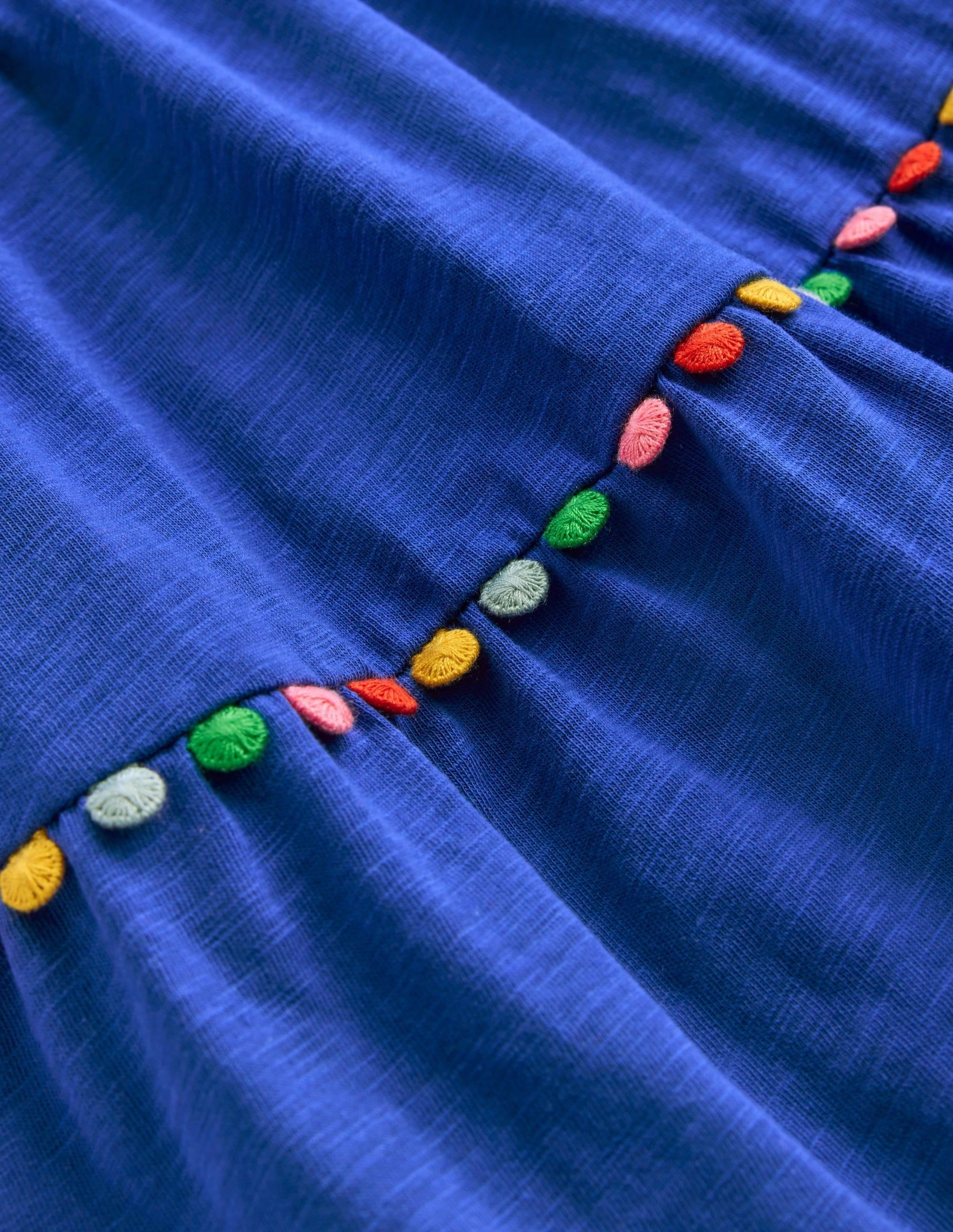 Addison Twirly Pom Dress-Bright Blue Fall Ready Clasp-Closure