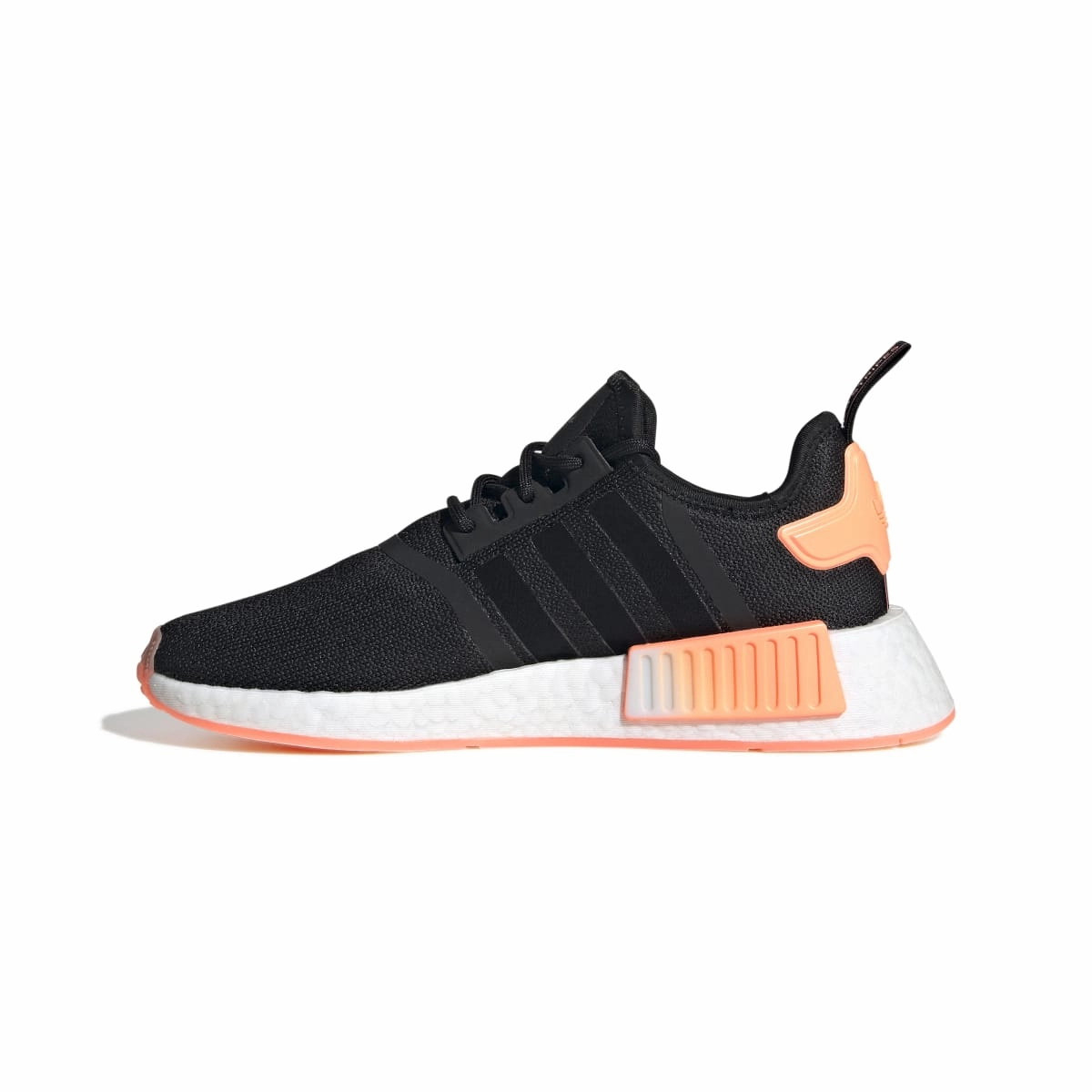 Mesh ADIDAS GW9463 NMD_R1 WMN`S (Medium) Black/Orange/White Stretch Fabric Running Shoes