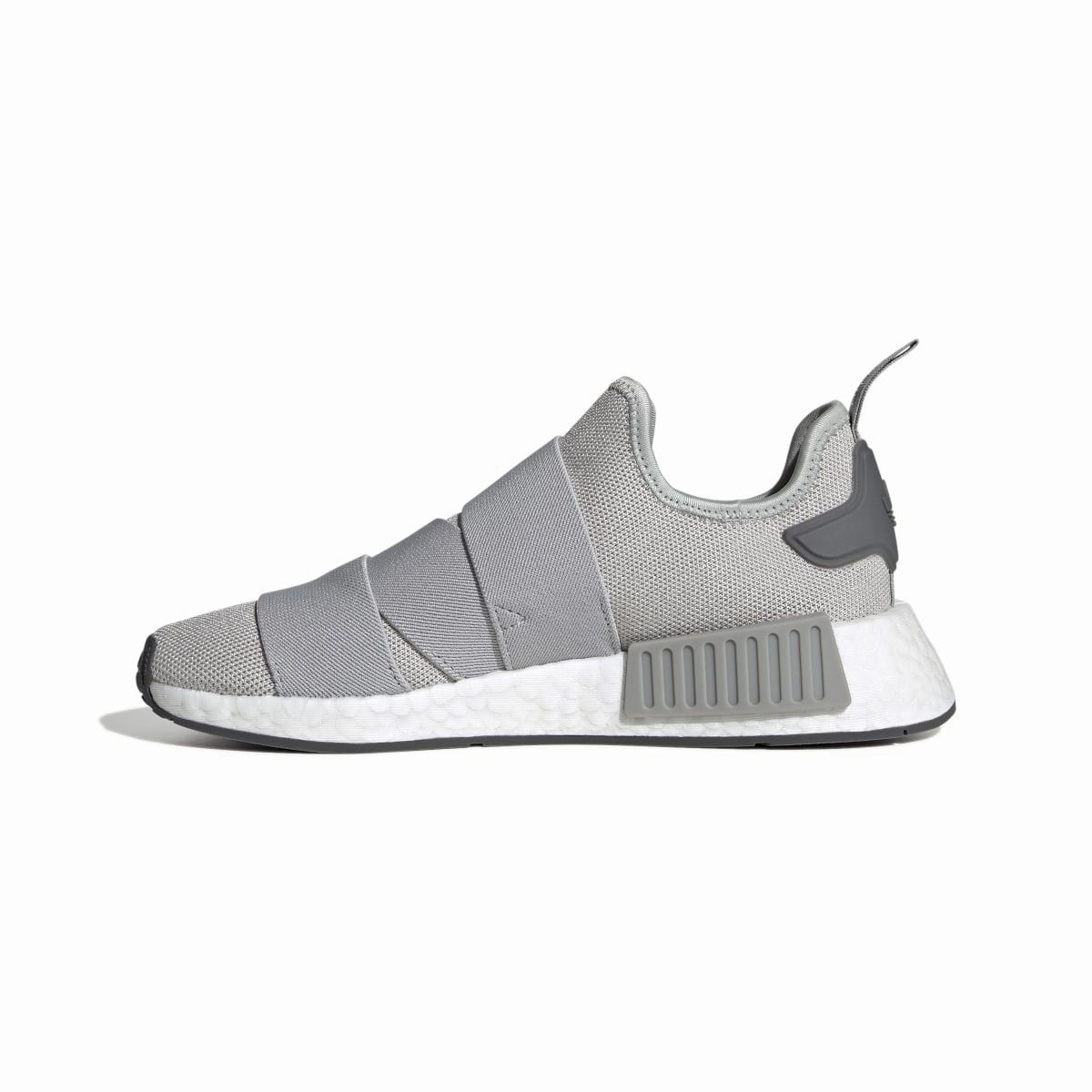 Trail Strong Fashion Edge ADIDAS GW9470 NMD_R1 STRAP WMN'S (Medium)  Gray/White/Gray Stretch Knit Running Shoes