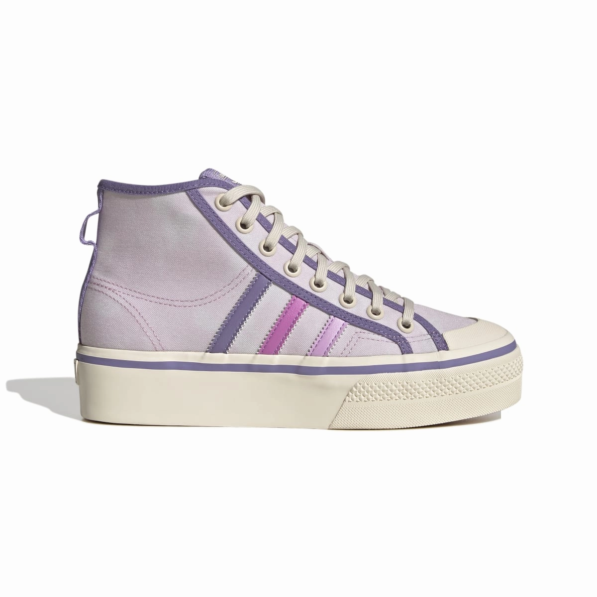 spring fresh ADIDAS GX4608 NIZZA PLATFORM MID WMN'S (Medium) Pink/Lilac/White Textile Lifestyle Shoes