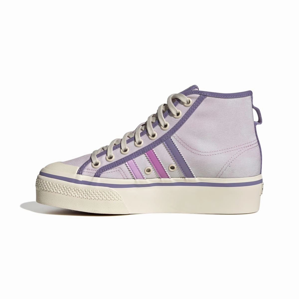 ADIDAS GX4608 NIZZA PLATFORM MID WMN'S (Medium) Pink/Lilac/White Textile Lifestyle Shoes High Rebound Midsole Cushioning Pods