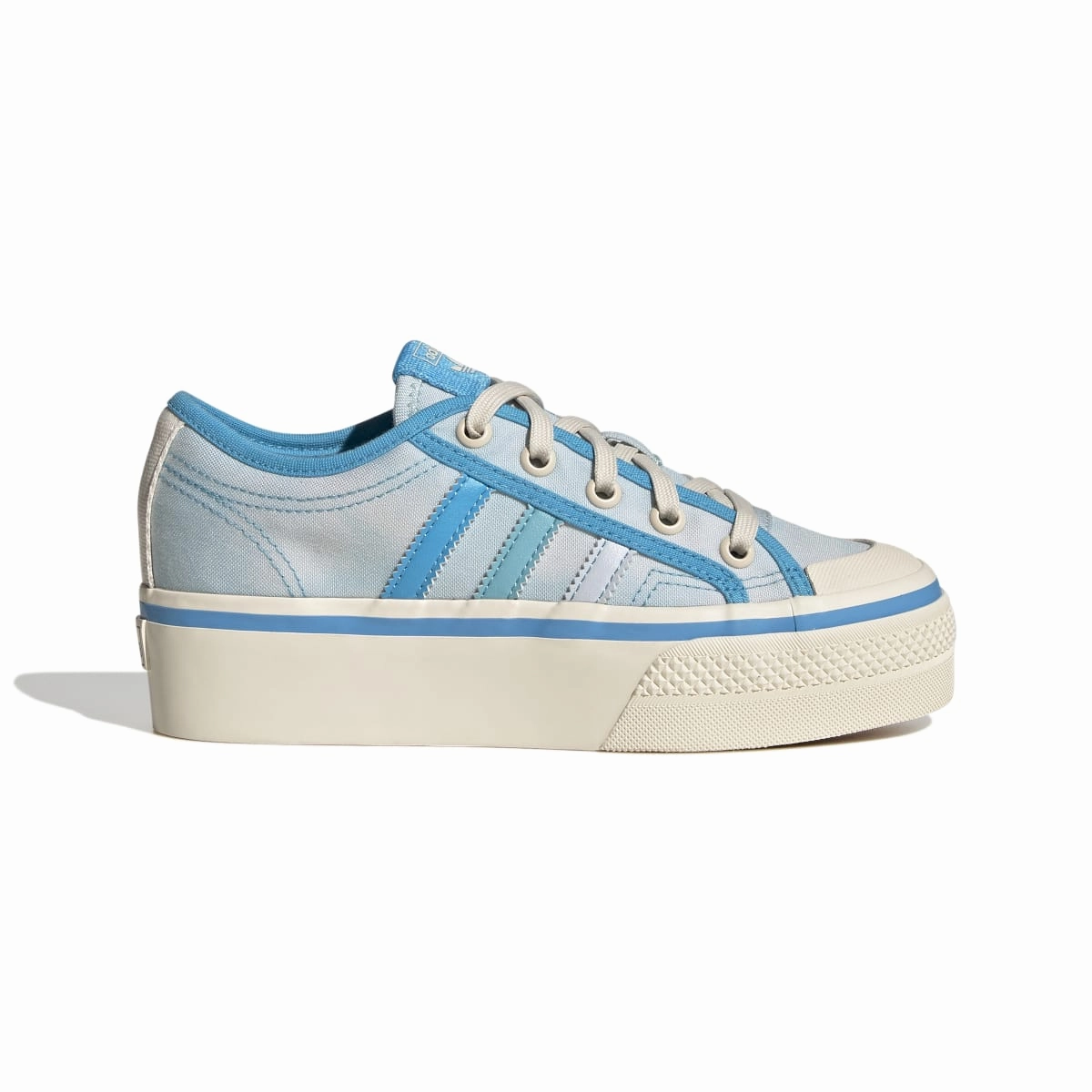 ADIDAS GY7052 NIZZA PLATFORM JR'S (Medium) Blue/Rush/White Textile Lifestyle Shoes Swift Path Blown Rubber Outsole