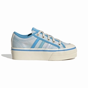 ADIDAS GY7052 NIZZA PLATFORM JR'S (Medium) Blue/Rush/White Textile Lifestyle Shoes Swift Path Blown Rubber Outsole