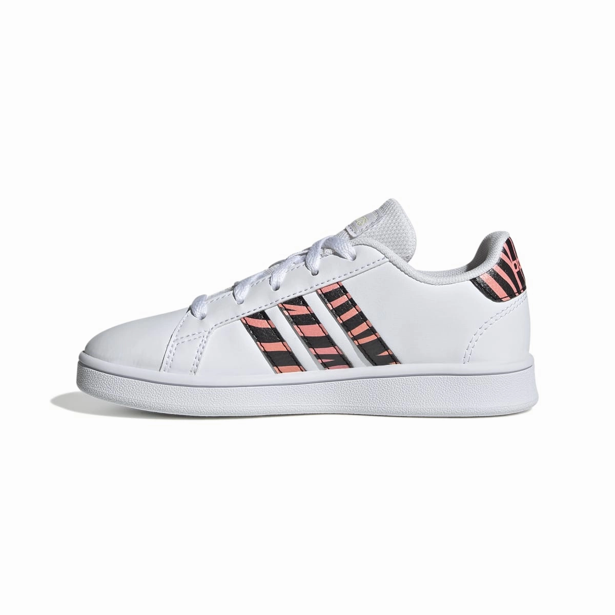 Cotton Base ADIDAS GZ1067 GRAND COURT K JR'S (Medium) White/Black/Red Synthetic Leather Lifestyle Shoes