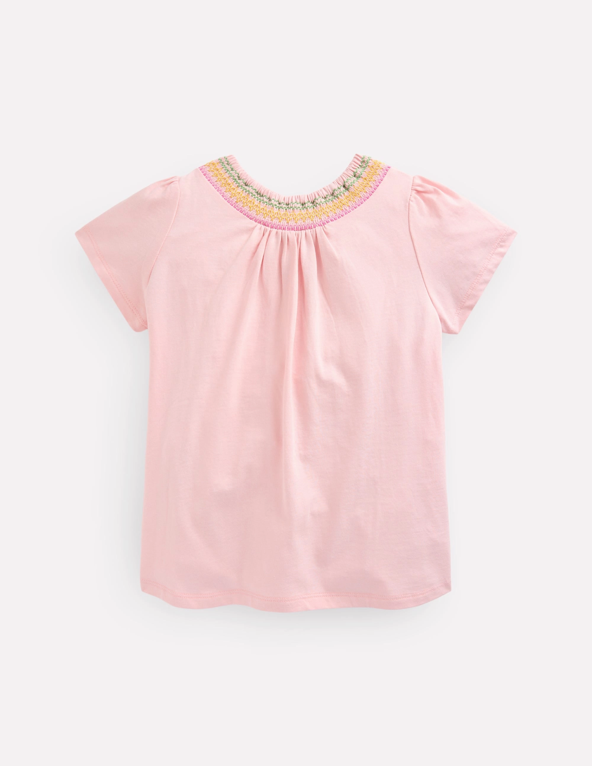 Weighted Hem Design Jersey Smocked Top-Chalk Pink