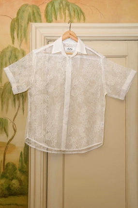 Trev Button Down (Sizes L, XL) Curved Hemline