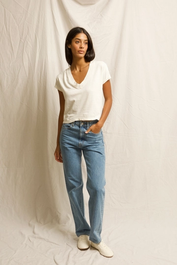 Stretchable Waistband Ethical production ALANIS RECYCLED VNECK