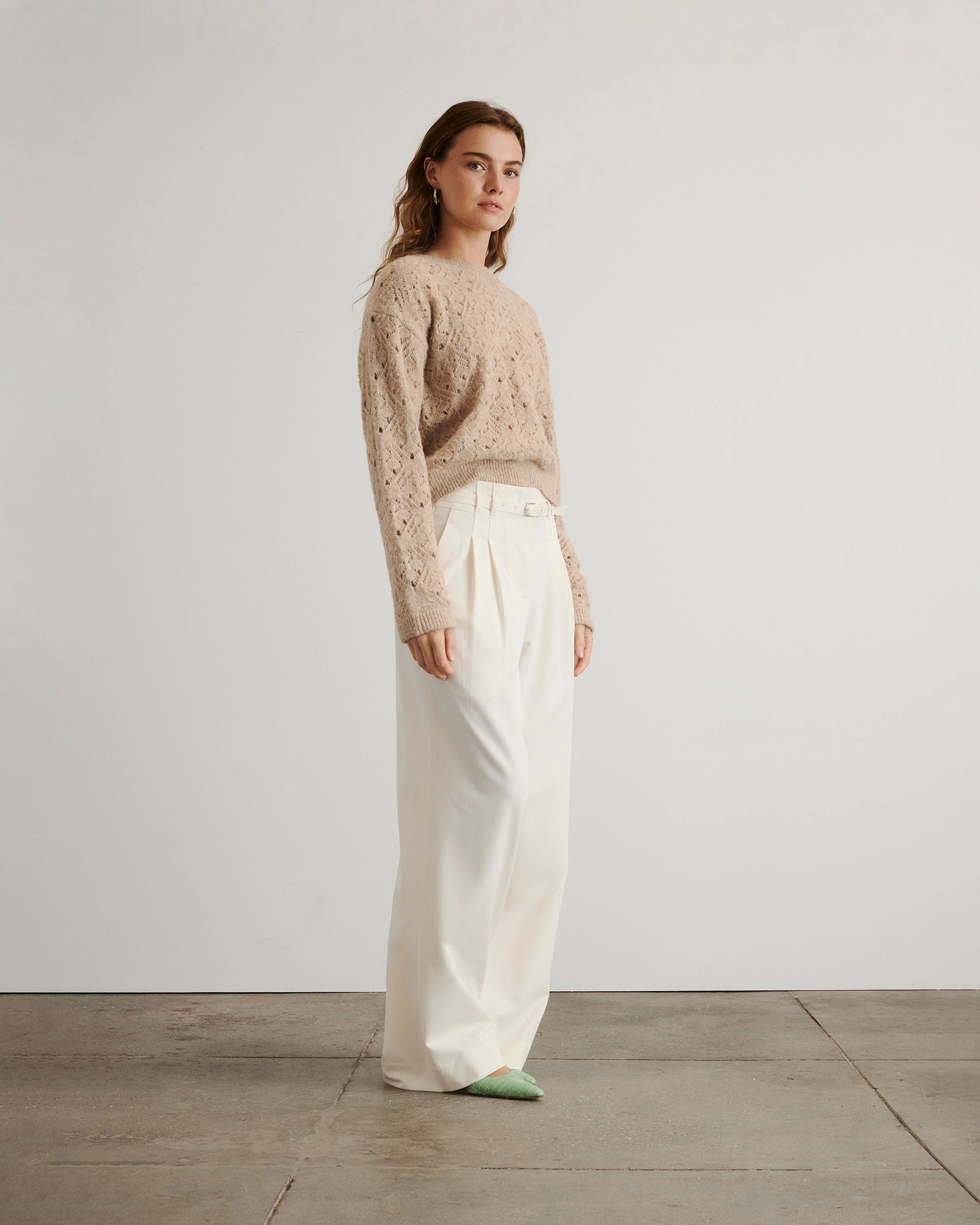 Layered Placket Design Alda Sweater