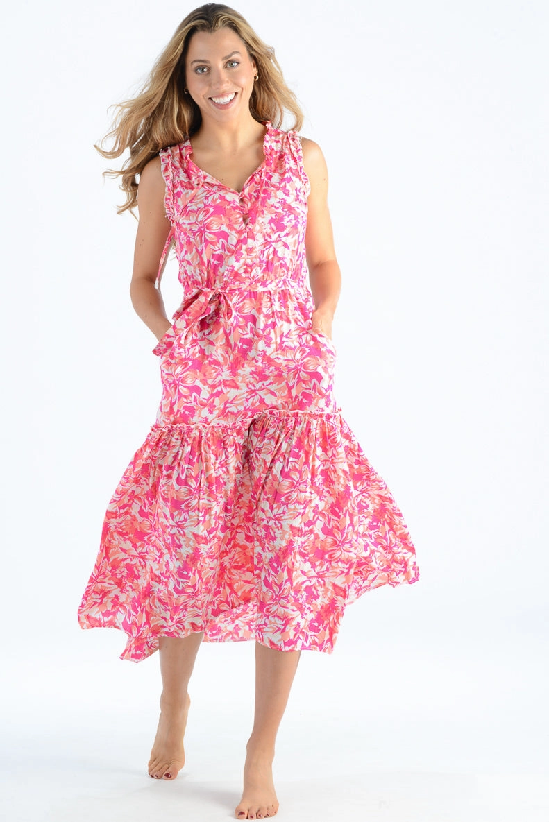 Alexis Dress / Fuchsia Stylish day dress Comfy and Cozy