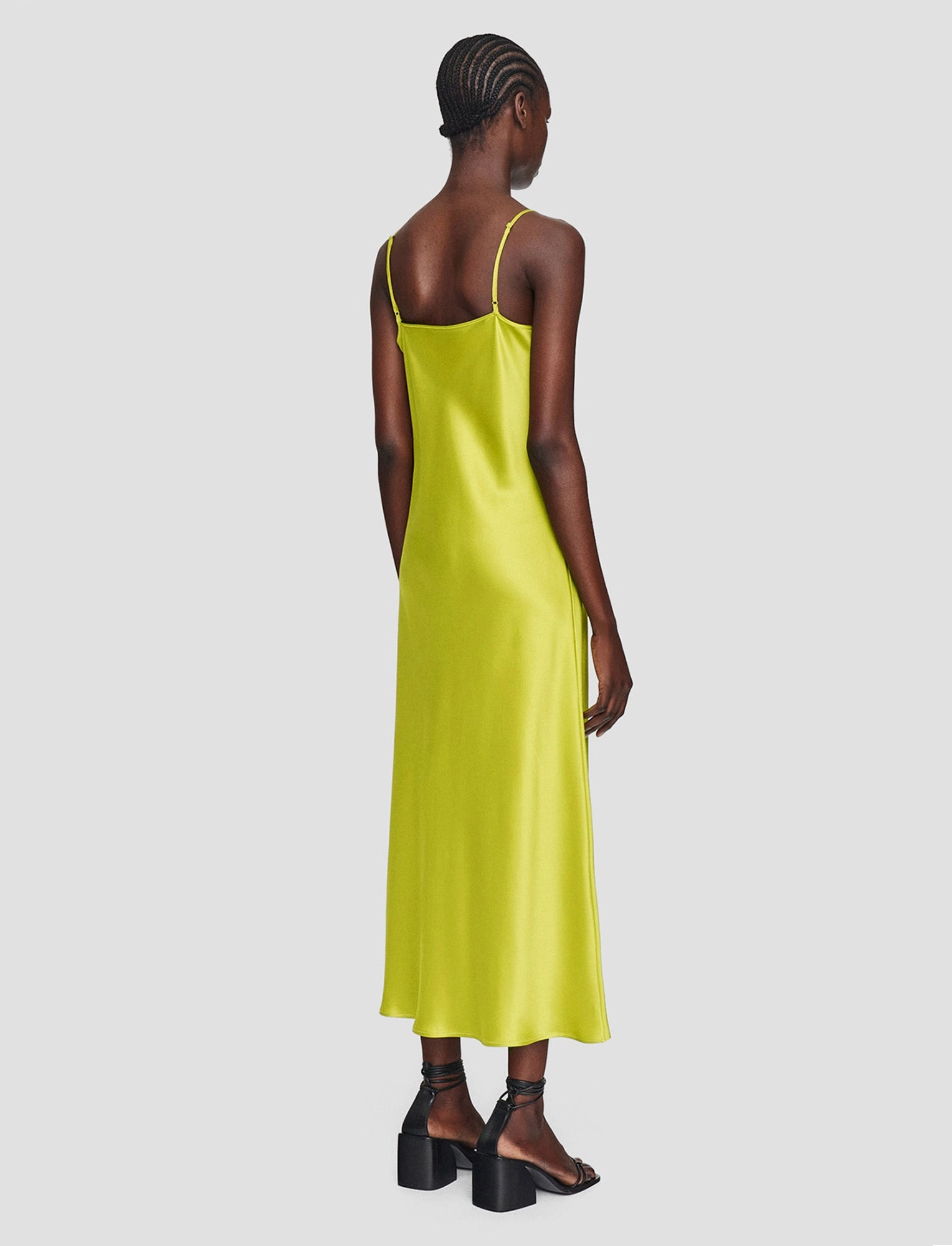 Flattering Look Fit Cool Drape Silk Satin Clea Dress