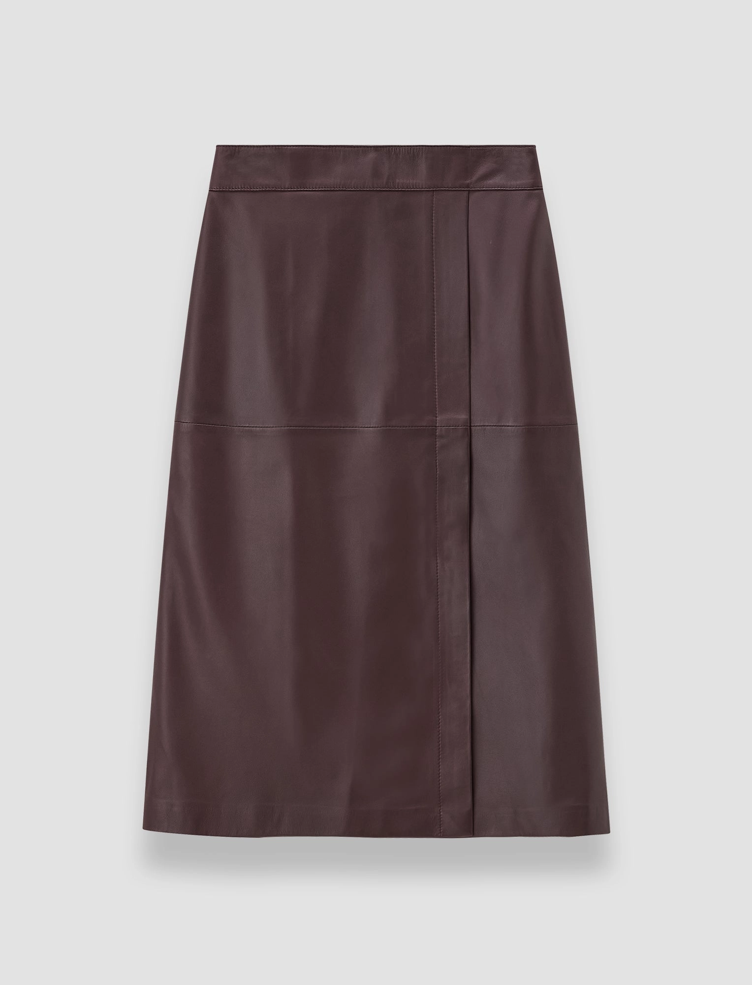 Svres Nappa Leather Skirt Contrast Panel