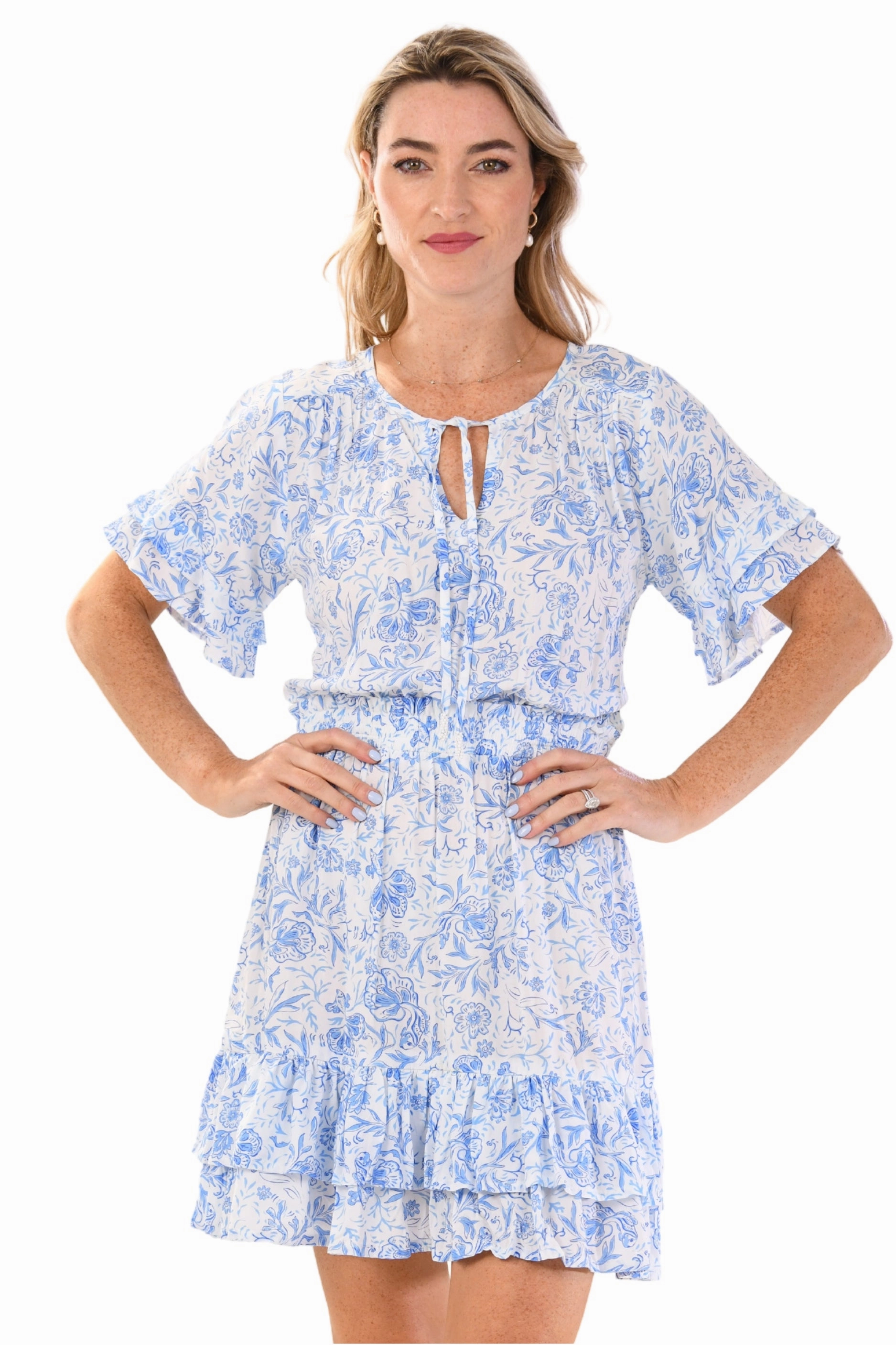 Gender Fluid Easy Texture Courtney Dress / Blue Fish