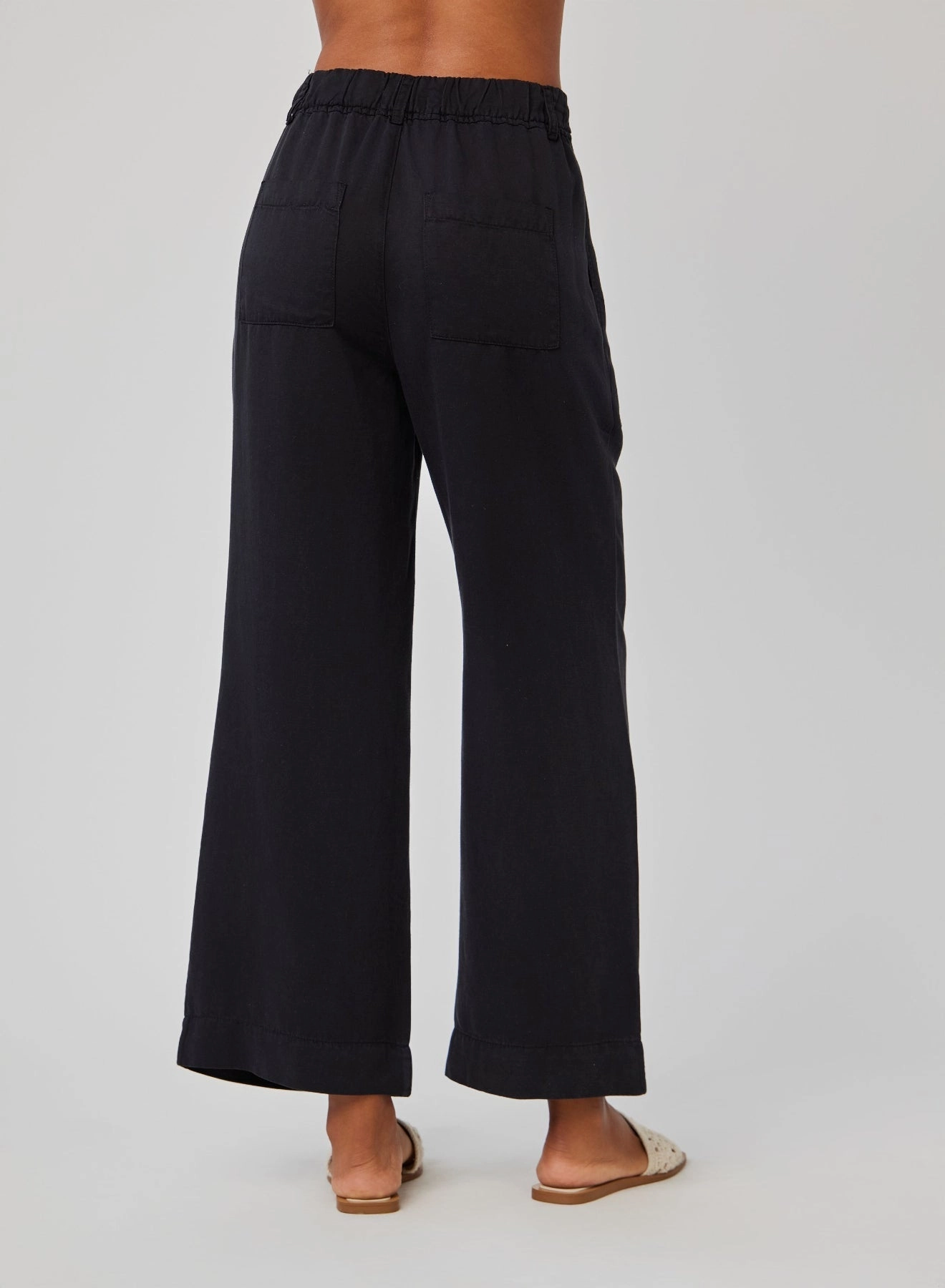 PLEATED WIDE LEG ANKLE PANT Cozy Stretch Fit