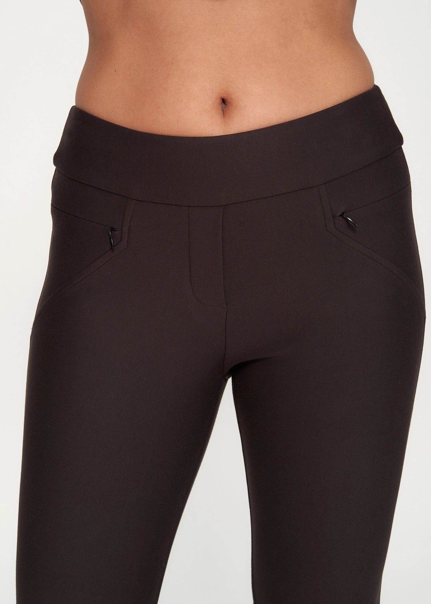 FrictionResistantEdging Fitted Style Alyssa Brown Ponte Skinny Pant