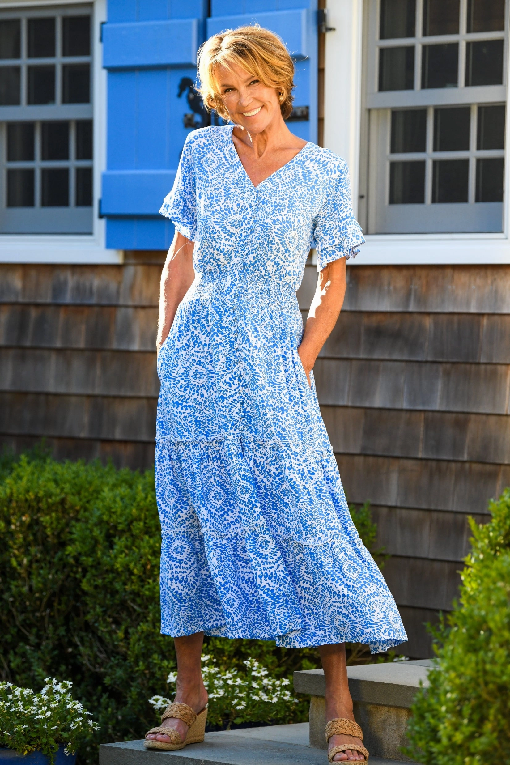 Christina Dress / Blue Firework Comfortable Silhouette Tasteful Detail