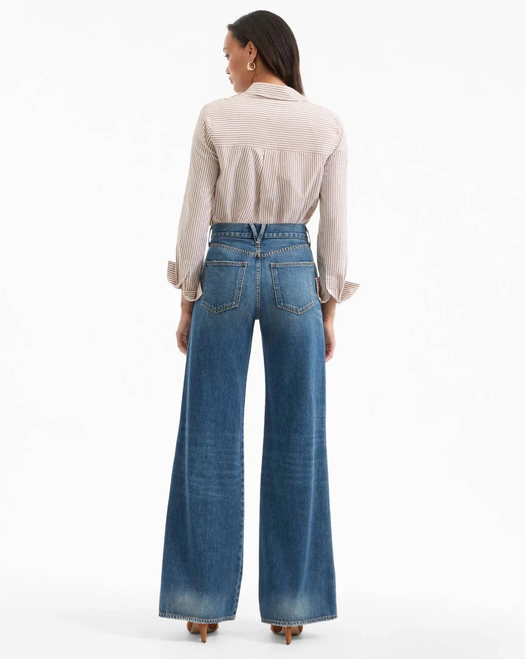 Amelia Button-Down Shirt Acorn/White NoiseReduciting Zipper