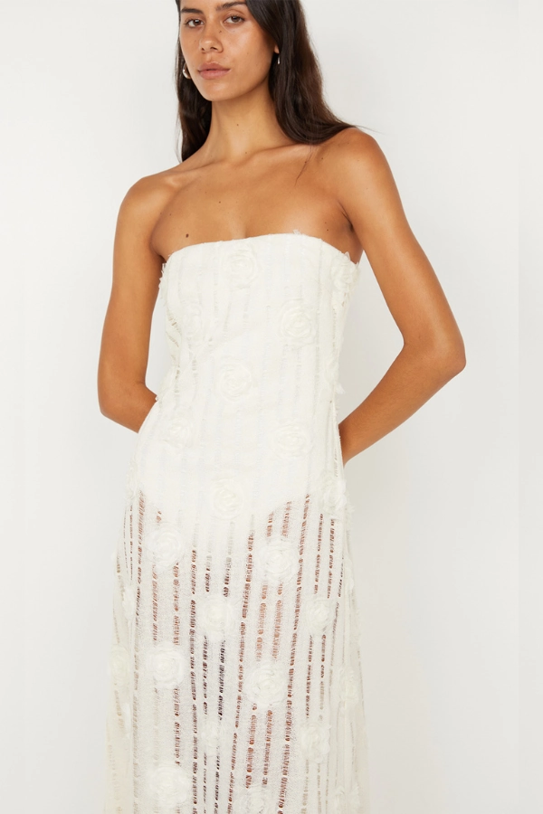 Amelie Strapless Dress Ivory Semi Fit Plus Fit