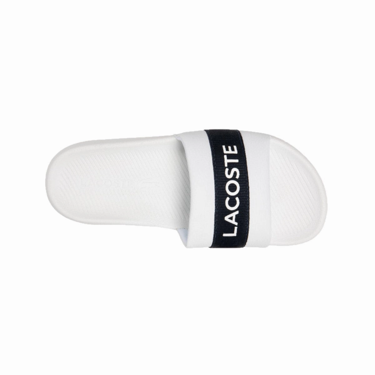 LACOSTE 7-41CMA0007042 CROCO SLIDE 319 MN'S (Medium) White/Navy Synthetic & Textile Slides Rich Glow Mountain Strong