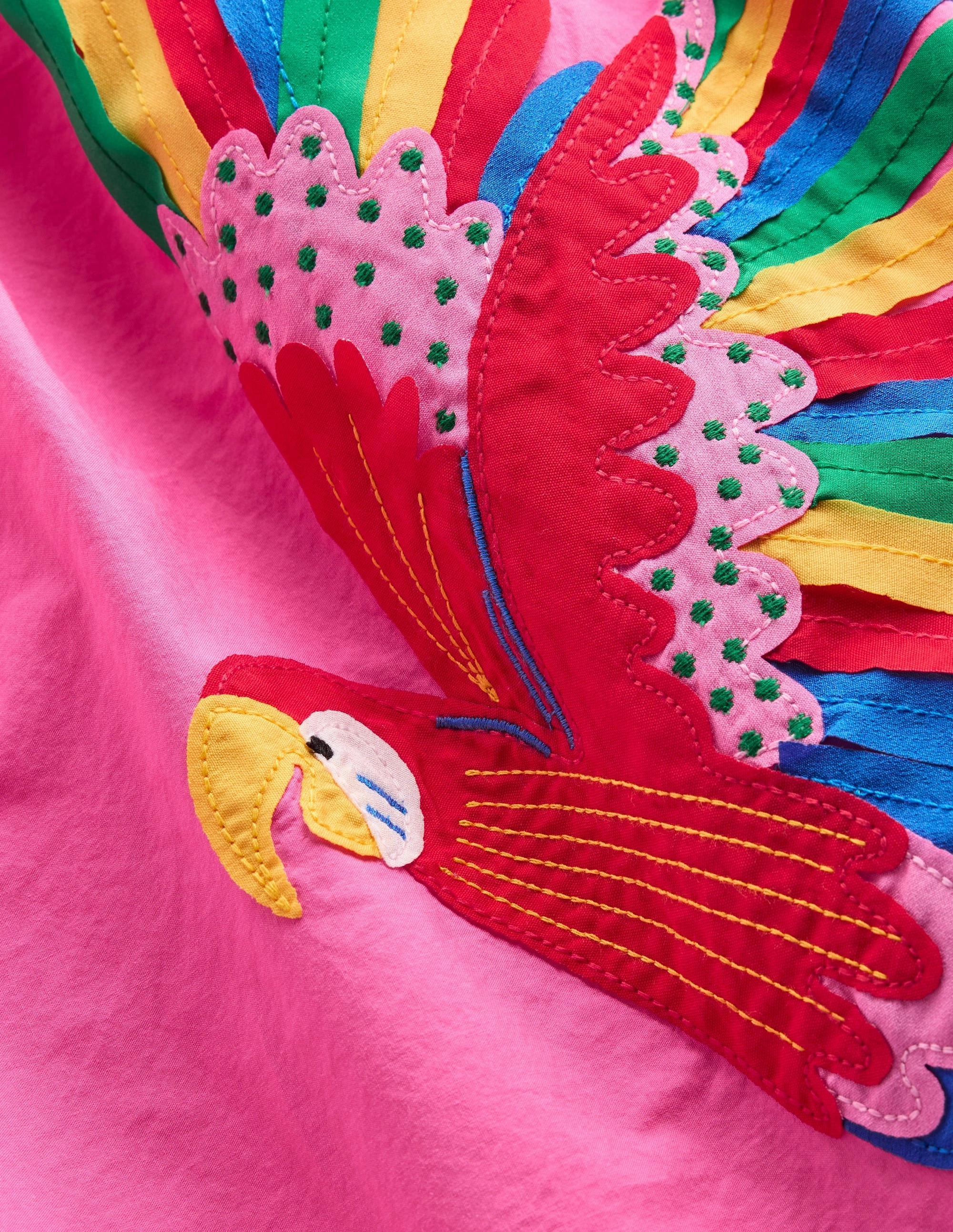 Elegant Wearable Annalisa Appliqu Sundress-Sorbet Pink Birds