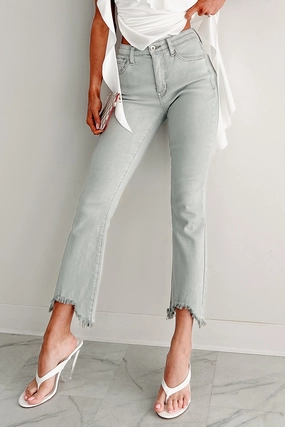 Lightweight Wear Tulsa Mid Rise Tummy Control Special A Kick Flare Jeans (Light Grey)