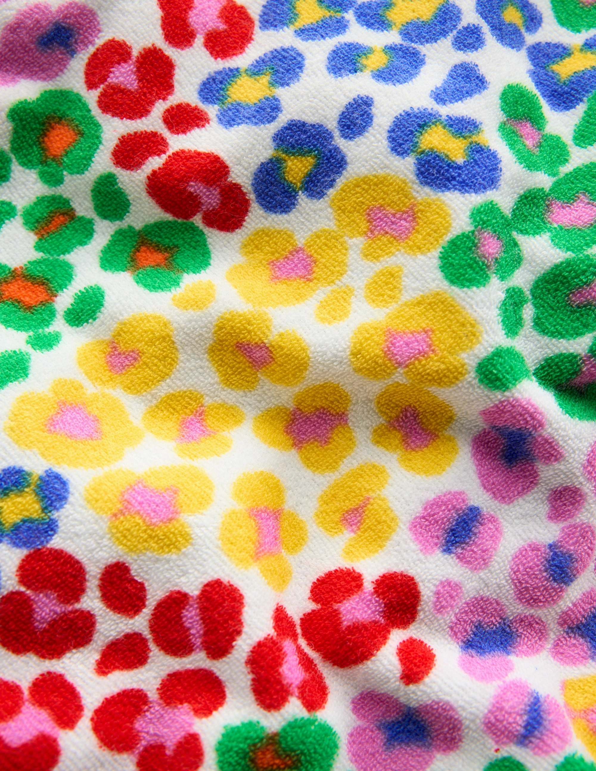 Towelling Top-Multi Rainbow Leopard Silicone Print Detail
