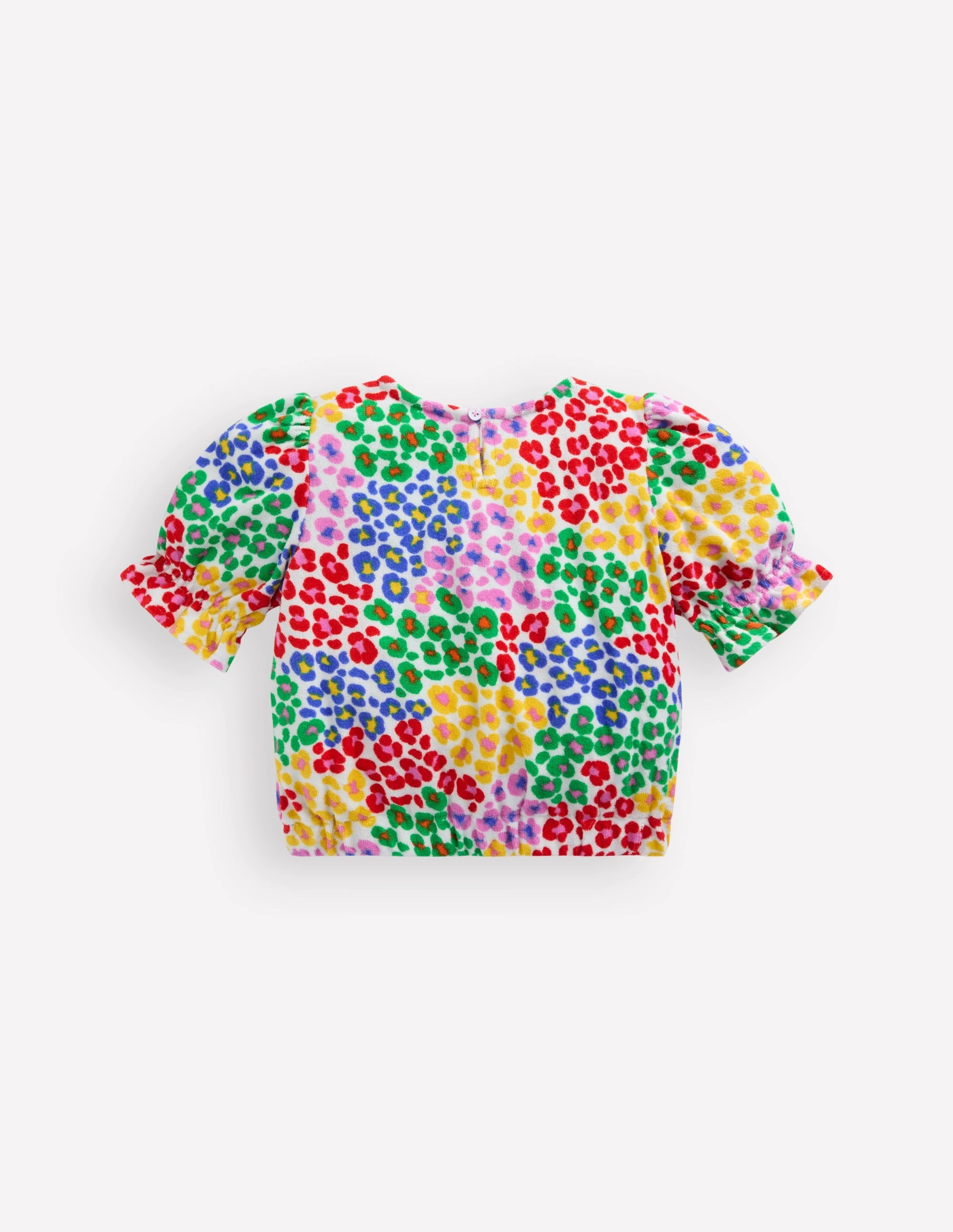 Towelling Top-Multi Rainbow Leopard Tailored Seams FadeResistant Finish