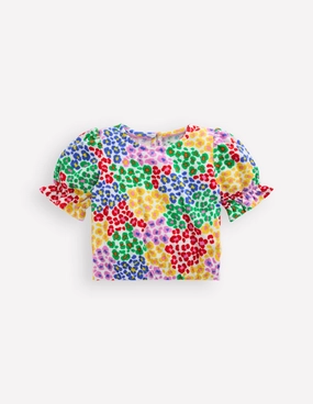 Mesh Lining Towelling Top-Multi Rainbow Leopard