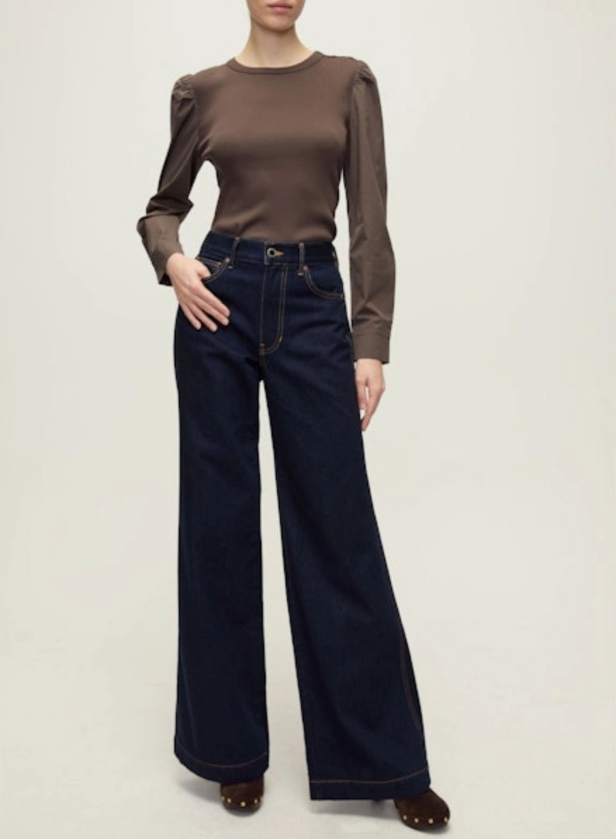 SmoothZipper Chic Style Fersia Mixed Media Tee Dark Umber