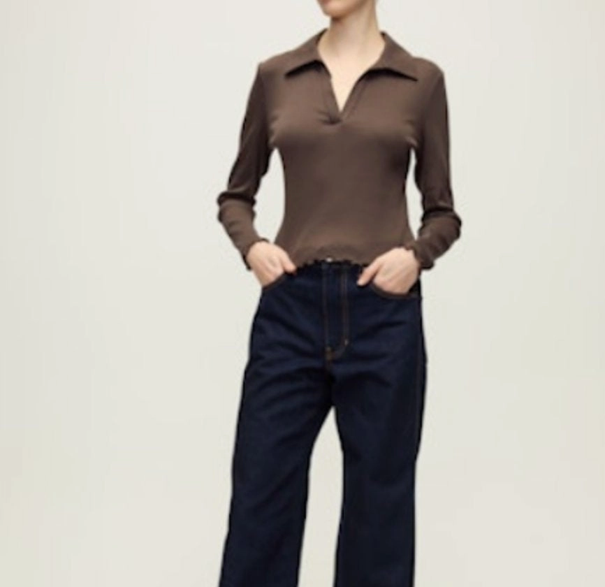 Kearney Ribbed Long Sleeve Tee Dark Umber FeatherlightConstruction