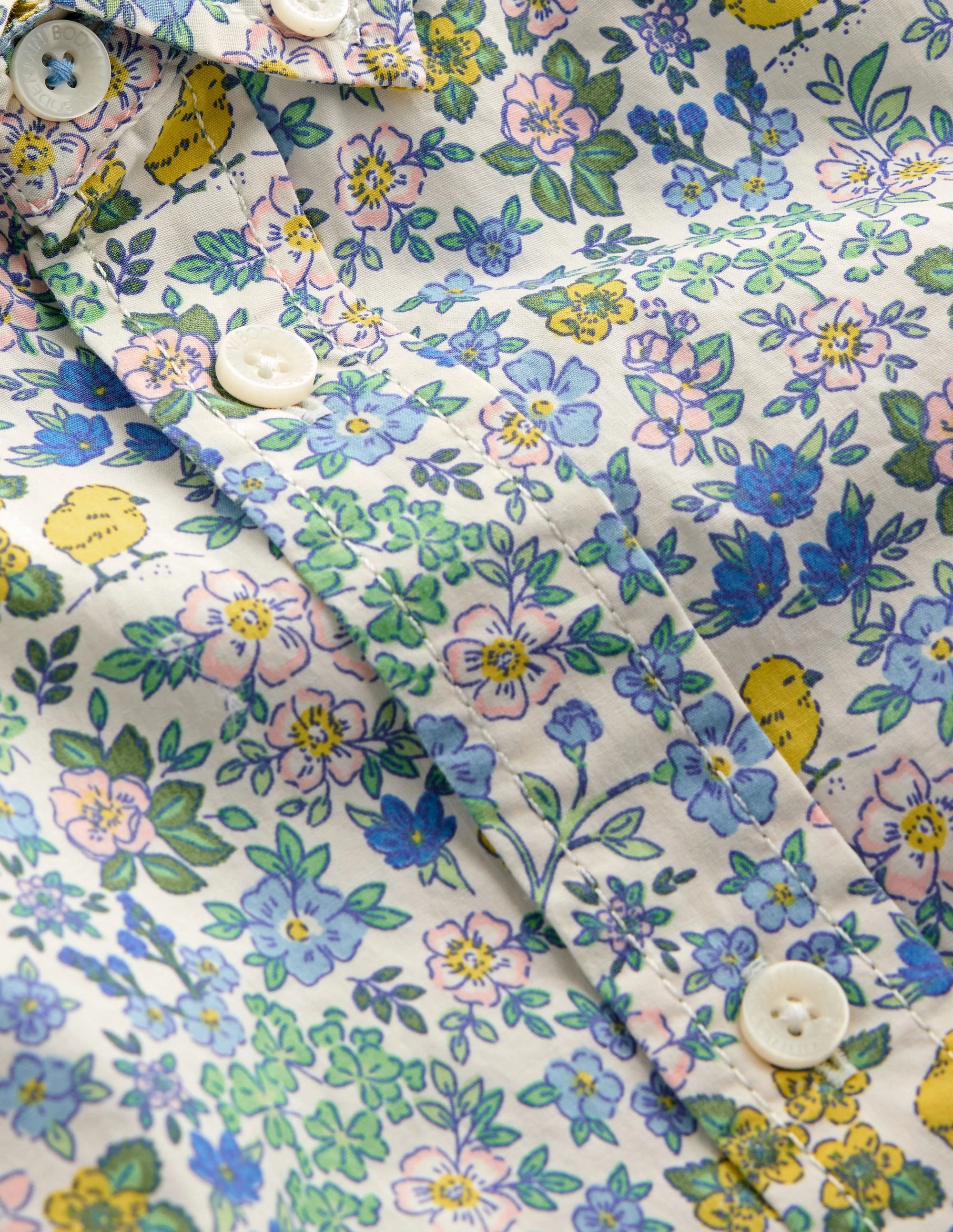 Cotton Shirt-Easter Chick Floral Minimalist Detailing