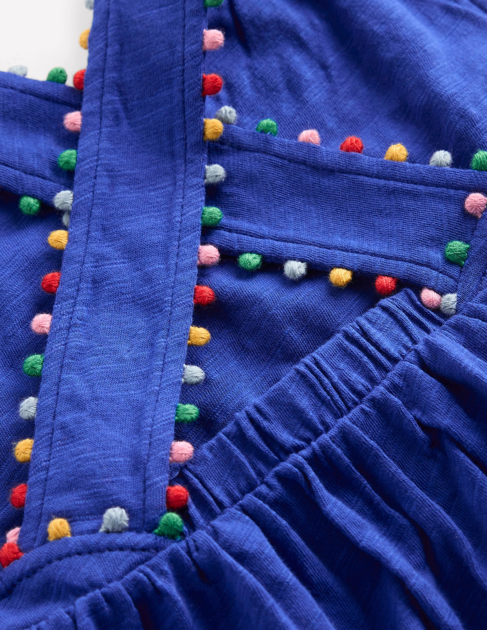 Cross-back Pom Vest-Bright Blue FlatlockSeamTechnique Ventilated Back Panel