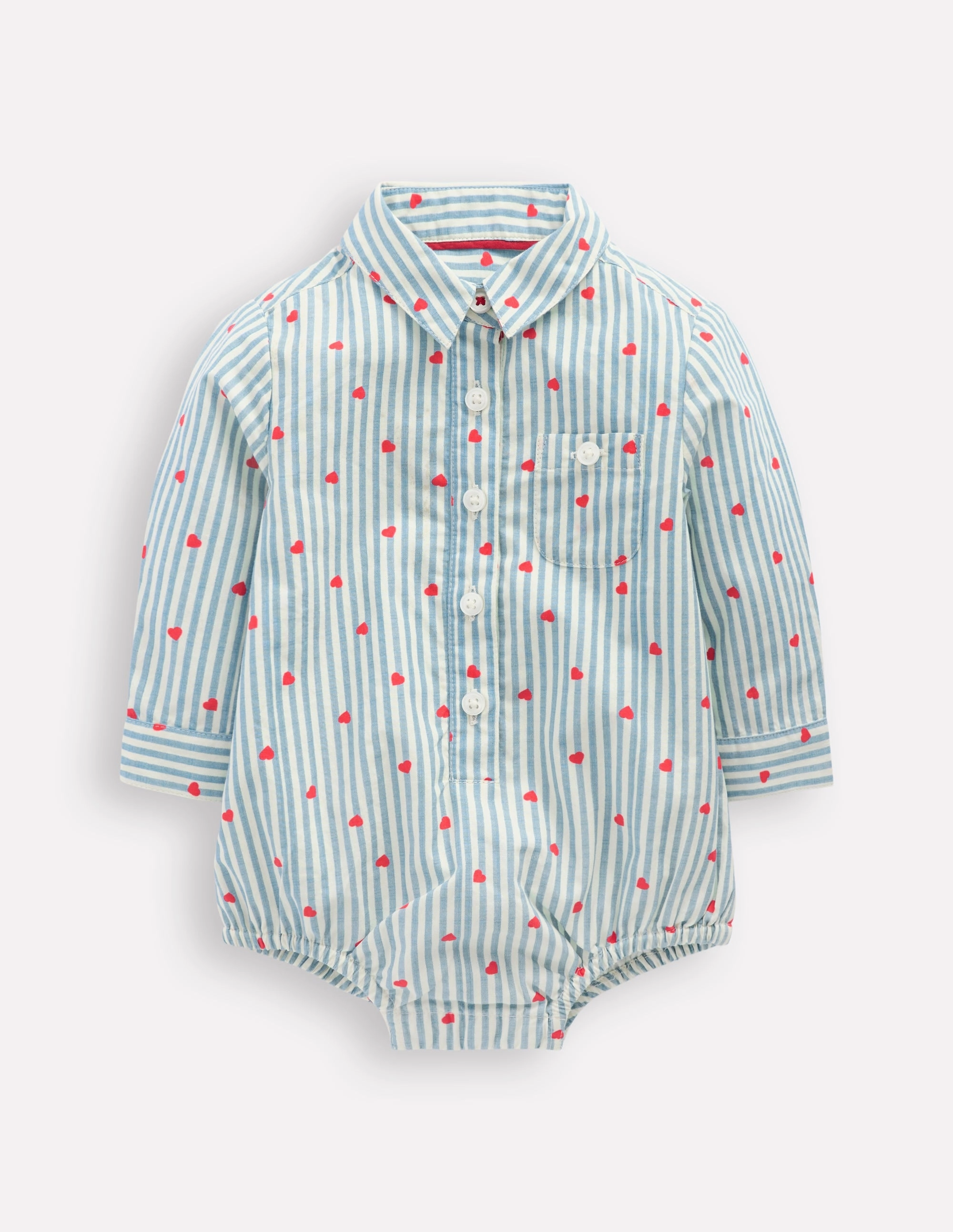 RollUpCuff Woven Shirt Body-Ticking Confetti Heart