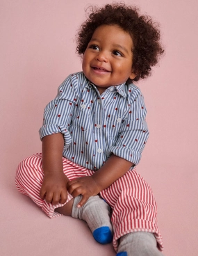 Woven Shirt Body-Ticking Confetti Heart DurableCollarStays Flatlock Seam Design