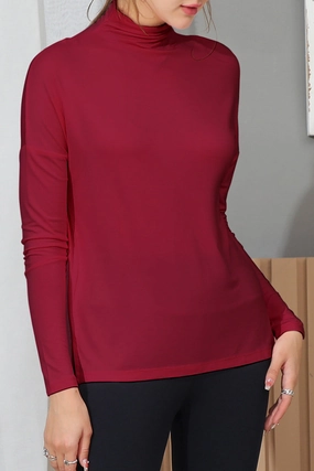Basic Wardrobe NonToxicCoating LONG SLEEVE TURTLE NECK TUNIC CASUAL TOP