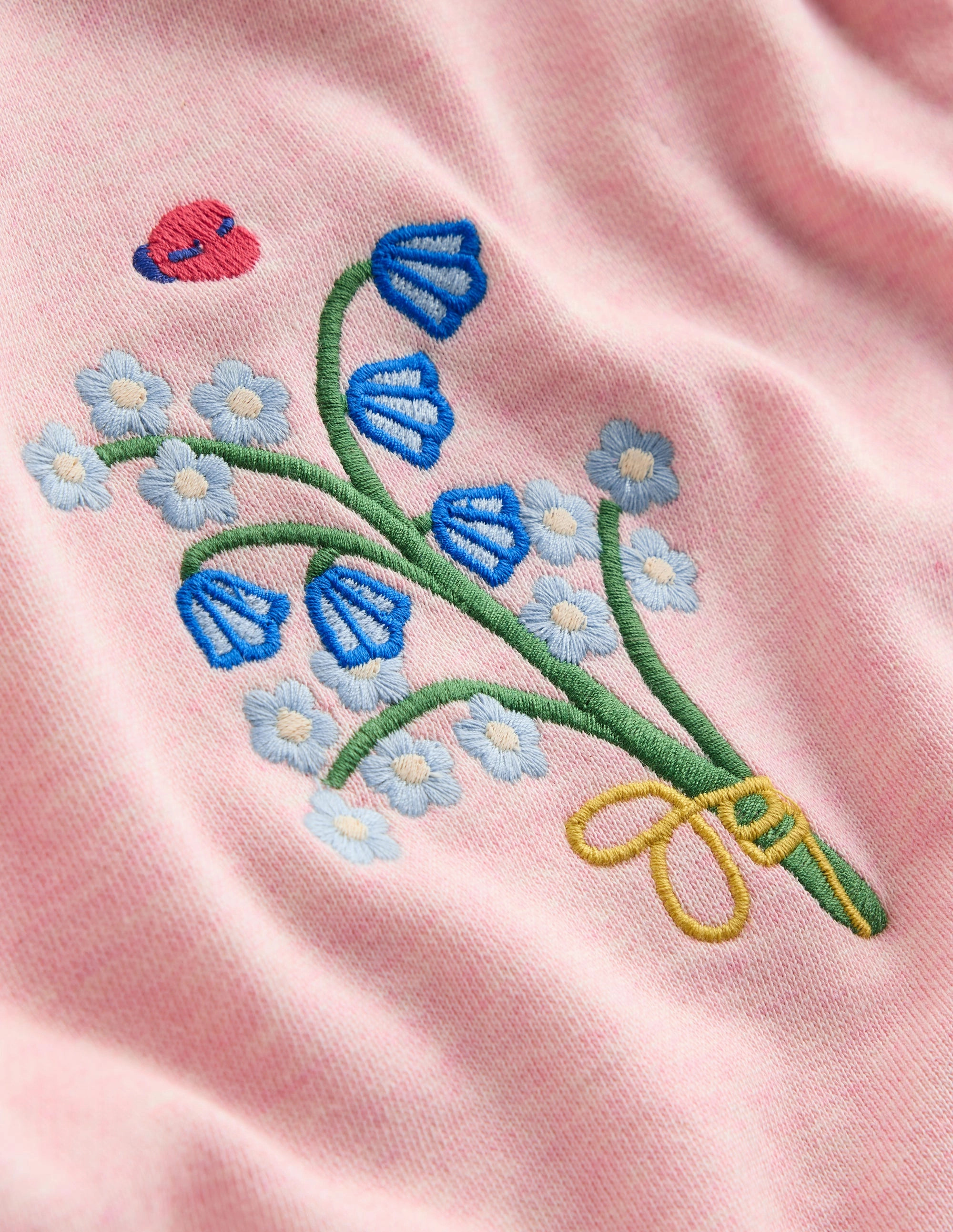 Heart Pocket Tunic Set-Chalk Pink Marl Flowers Fun Design