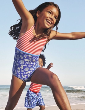 Relaxing Swimwear Coastal Lifestyle Hotchpotch Swimsuit-Sapphire Blue Seashore