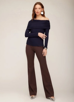 Fitted Style Multi Pocket Configuration Bootcut Pant Brown