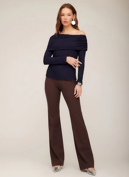 Rubberized grip Cozy Lining Bootcut Pant Brown