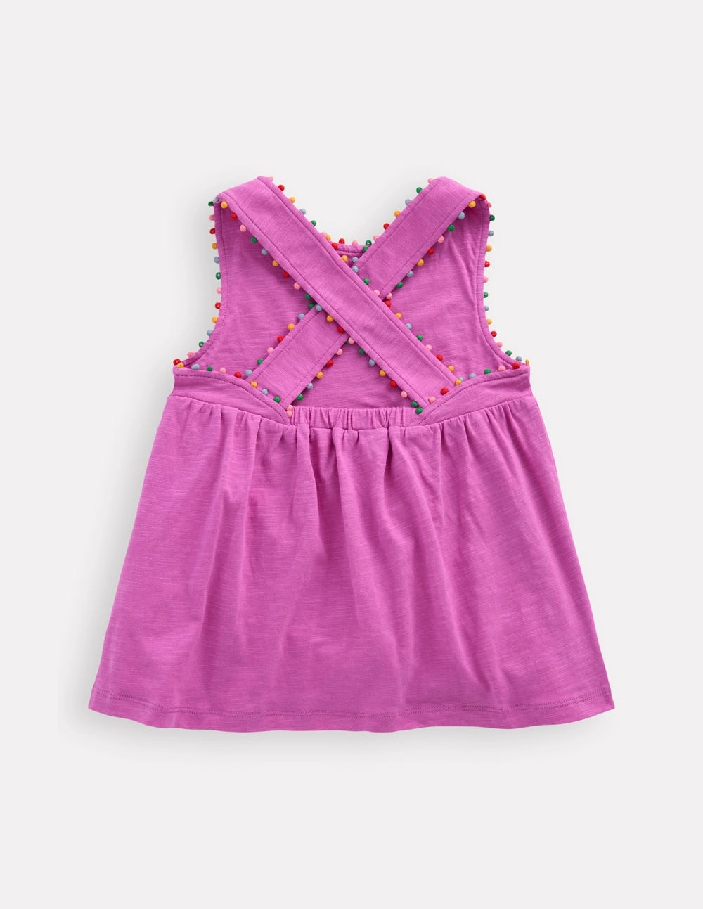Layered Hemline FadeResistantTechnology Cross-back Pom Vest-Foxglove Purple